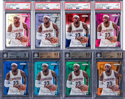 2014-15 Panini Prizm #49 LeBron James - Graded Prizm Collection (8) Cards